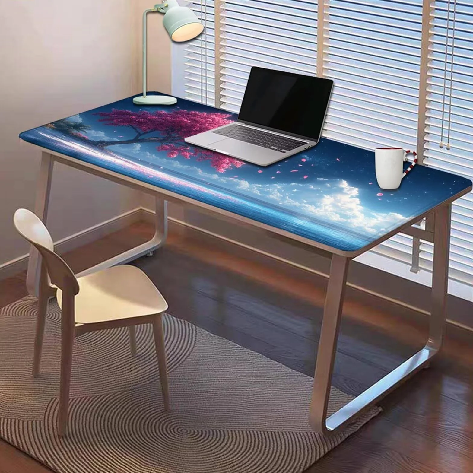 Gamingowa podkładka pod mysz 1200 x 600 x 3 mm, XXL, wodoszczelna, odporna na ścieranie, z przyszytymi krawędziami, niebieska, podkładka na biurko, poprawia prędkość i precyzję, do komputera, laptopa