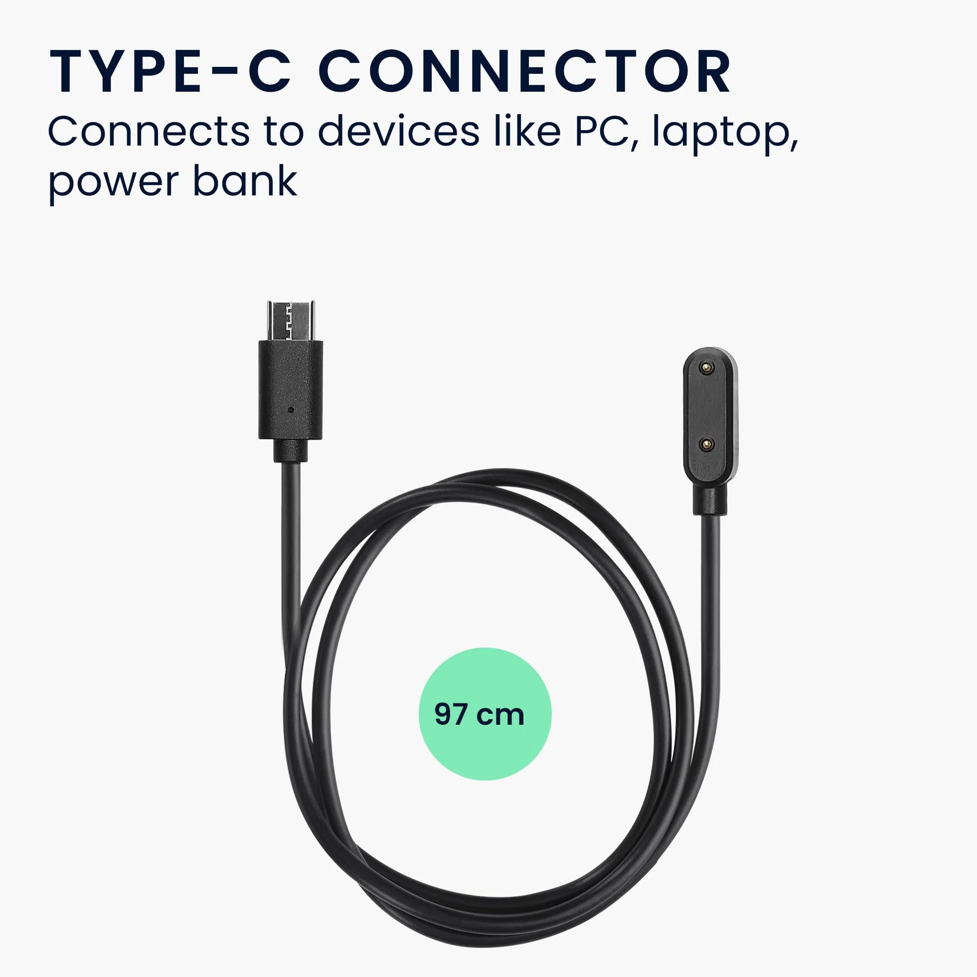 kwmobile Ładowarka kompatybilna z Huawei Band 9 / Band 8 / Watch Fit 2 / Watch Fit mini - kabel USB-C do ładowania smartwatcha - czarna