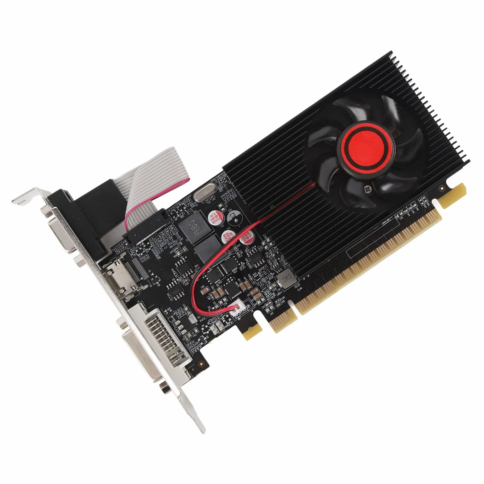 Karta graficzna, 2 GB DDR3 64 bit, obsługa DirectX 10.1, interfejs PCI Express 2.0 16X, HDMI, DVI, VGA, Single Fan, komputerowa karta graficzna do gier roboczych