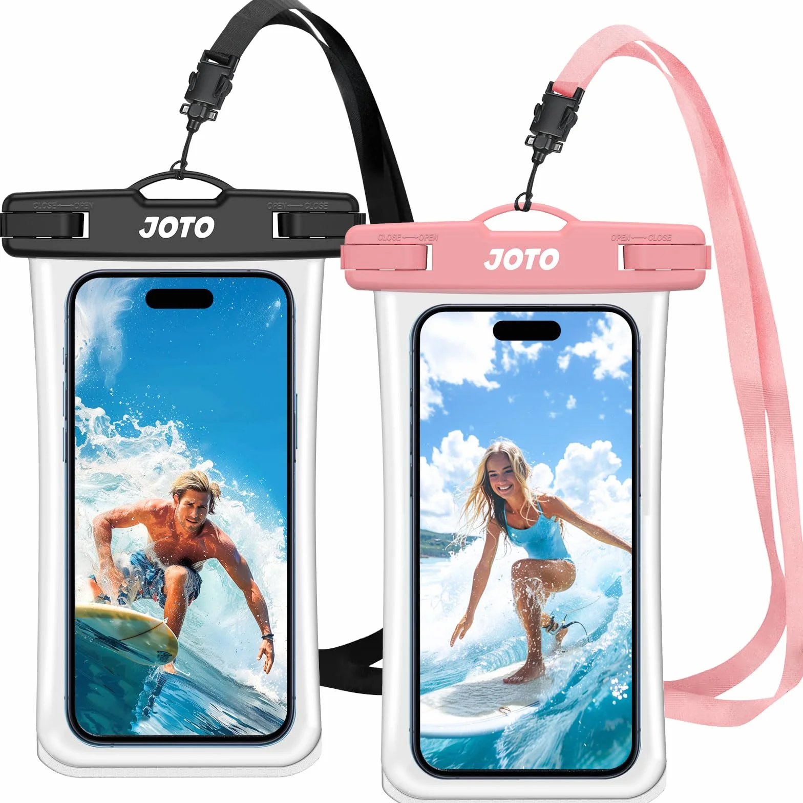 JOTO 2 wodoodporne kieszenie na smartfon dla iPhone 14, 13, 12 Pro Max Plus XS XR X 8 7, Samsung S22 Ultra, Huawei P40 P30 P20, certyfikowane przez IPX8 wodoodporne etui na telefon do 7 cali