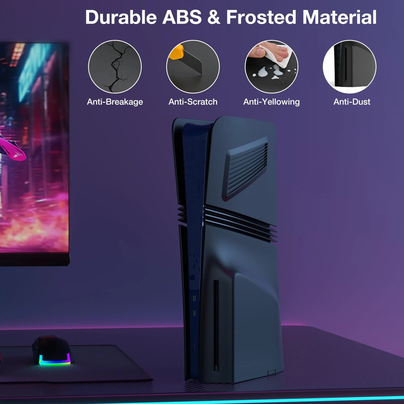 InnoAura P5 Pro Cover for Disc Edition - Płyta czołowa z rowkiem wentylacyjnym i filtrem przeciwpyłowym, odporna na zarysowania i kurz ochrona na dysk 2024 (czarny)