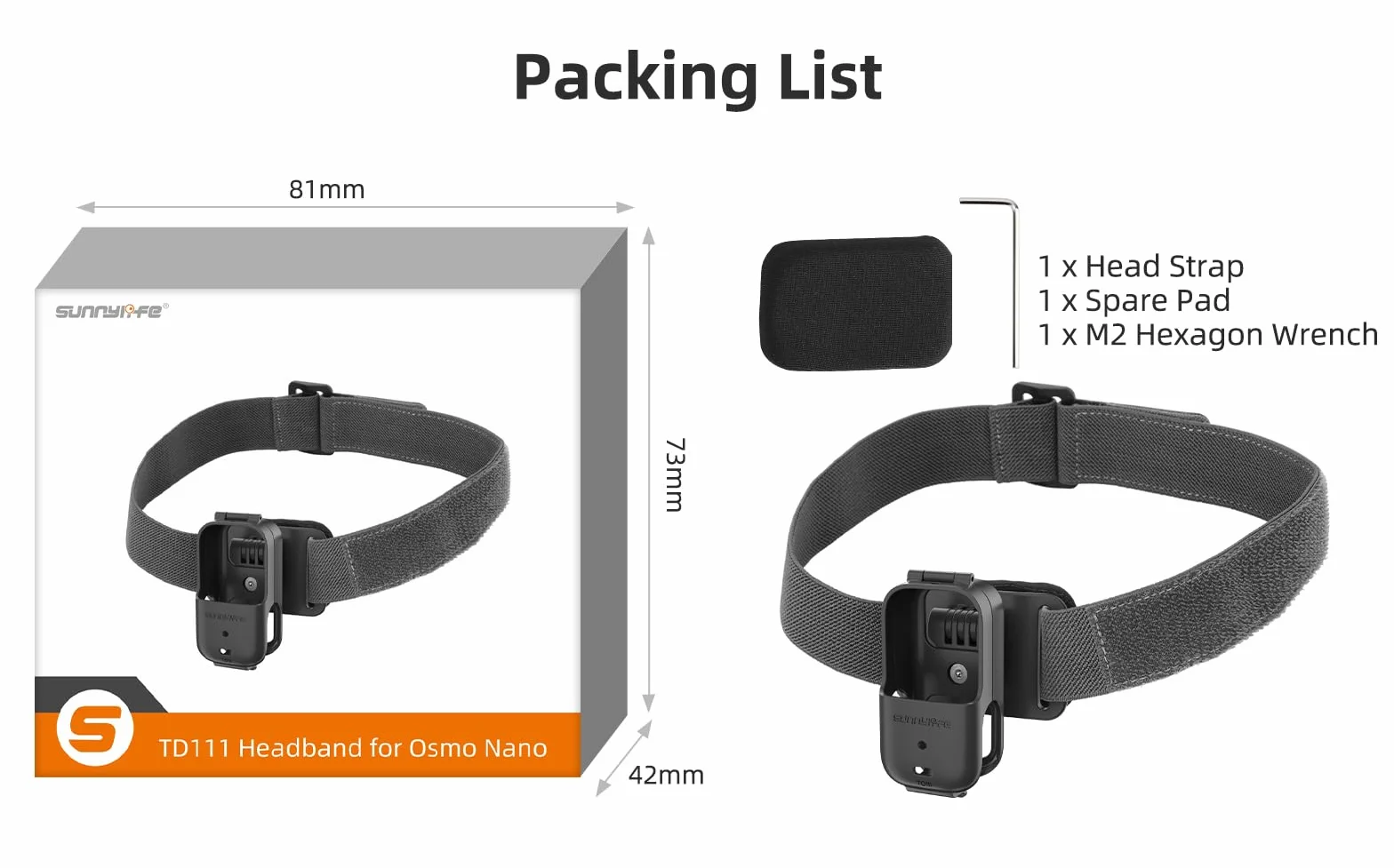 Opaska na głowę do DJI Osmo Nano, pionowa/pozioma opaska na głowę z obrotowym, regulowanym elastycznym paskiem mocującym do akcesoriów DJI Osmo Nano