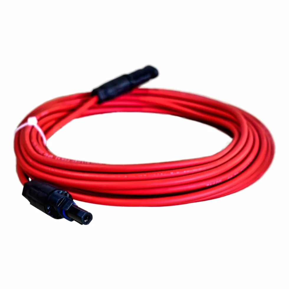 Kabel solarny przedłużający 6 mm² z wtyczkami solarnymi, czerwony, długość 40 m, panel słoneczny, kabel adapterowy, kabel solarny, kabel połączeniowy fotowoltaiczny, IP67 z wodoszczelną wtyczką