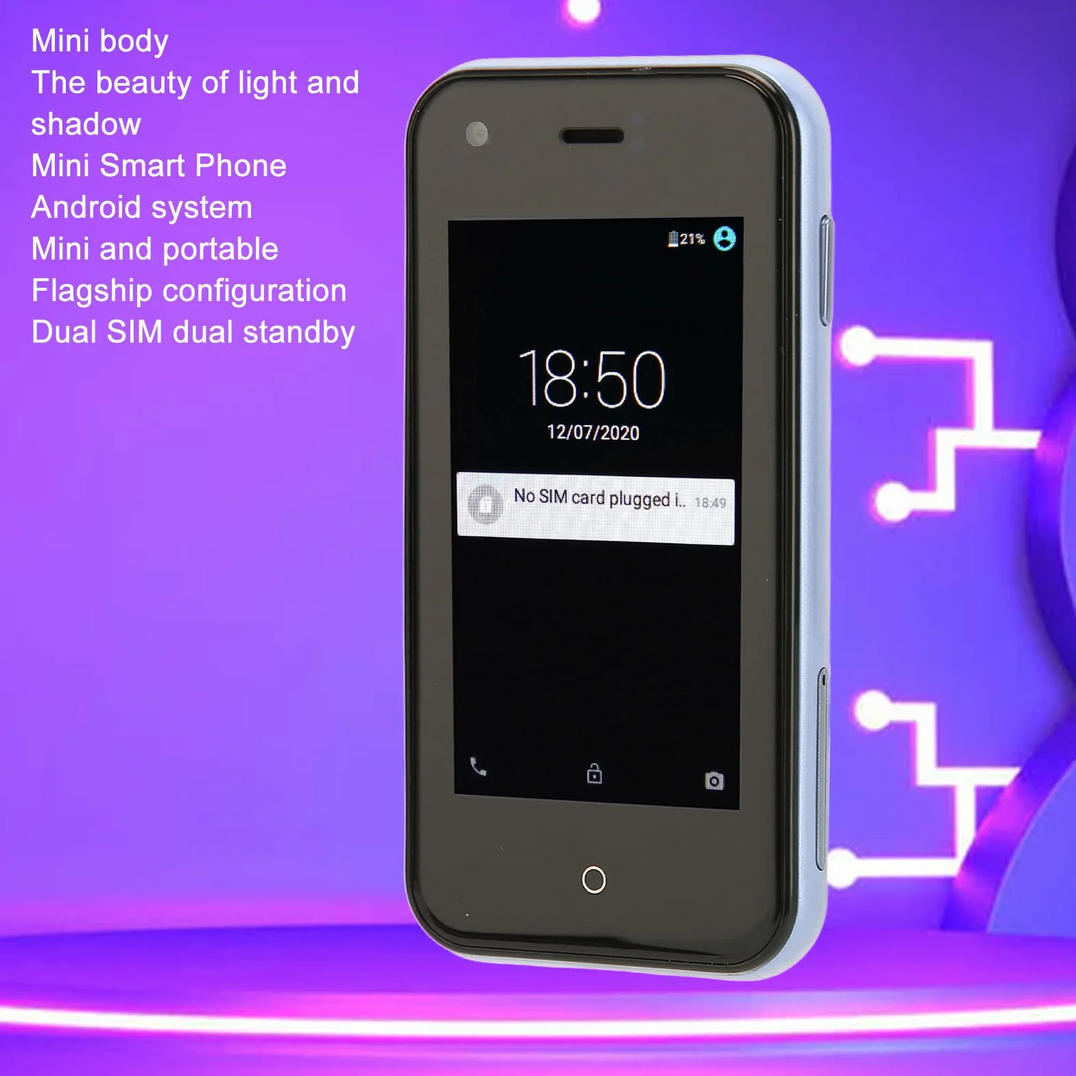 Mini Smartfon, Telefony Komórkowe z Systemem 3G Dual Sim Śliczne Smartfony Odblokowany Telefon Kieszonkowy dla Dzieci Telefon Komórkowy 2,5 Cala Wifi 1 GB 8 GB Czterordzeniowy