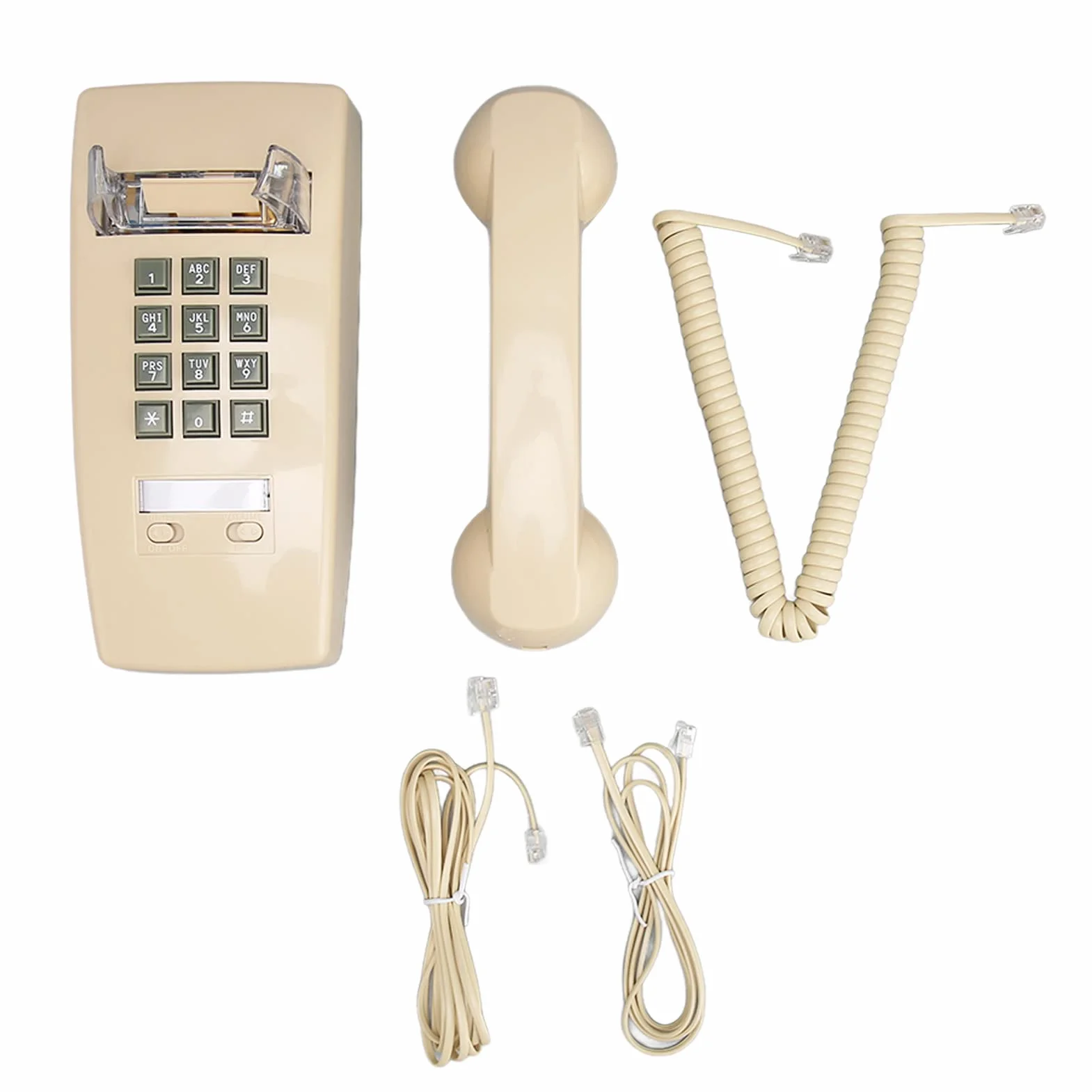 Telefon ścienny w Stylu Vintage, Telefon ścienny w Stylu Retro do Telefonu Stacjonarnego z Mechanicznym Dzwonieniem, Telefon ścienny z regulacją Głośności dla Seniora, łazienka,