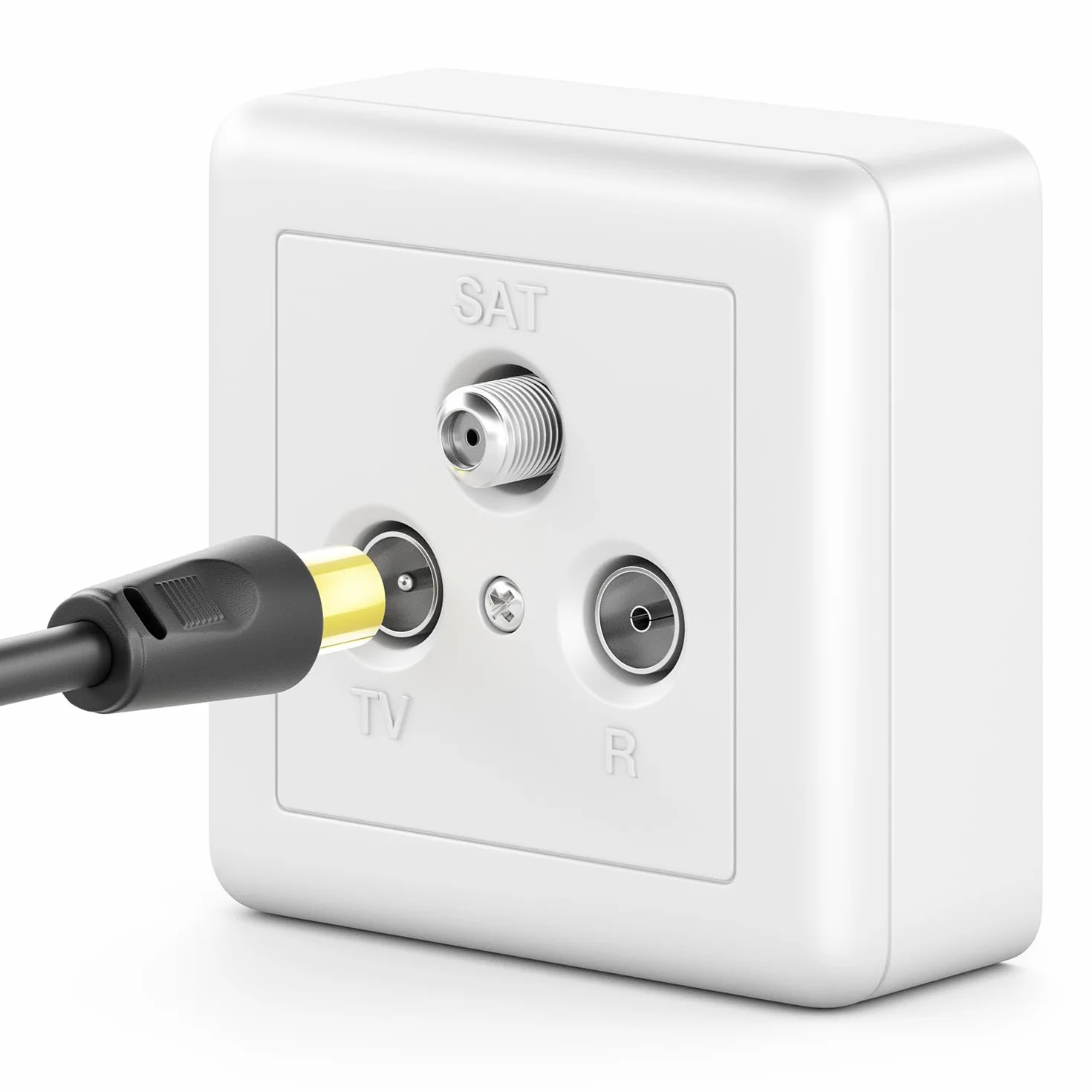 deleyCON 6m TV Kabel Antenowy IEC HDTV Koncentryczny 4-Krotne Ekranowanie Rdzeń Ferrytowy DVB-T DVB-T2 DAB Czarny
