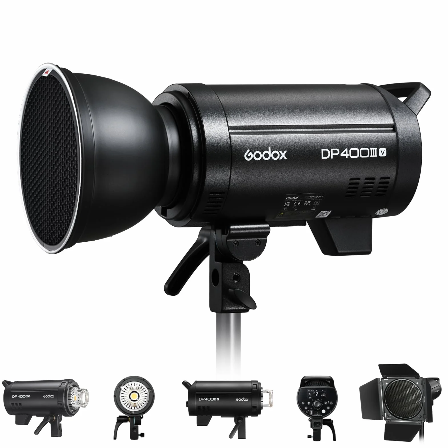 Godox DP400IIIV lampa błyskowa do studia stroboskopowego, 400 W, 5800 ± 200 K, temperatura barwowa Bowens Mount 2,4 G, bezprzewodowy system Studio Flash na wesele, portret, moda