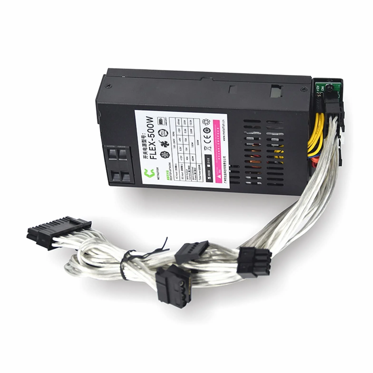 Zasilacz modułowy 500 W Mały zasilacz komputerowy 1U Flex-ATX 500W dla ITX PC Active PFC dla POS AIO