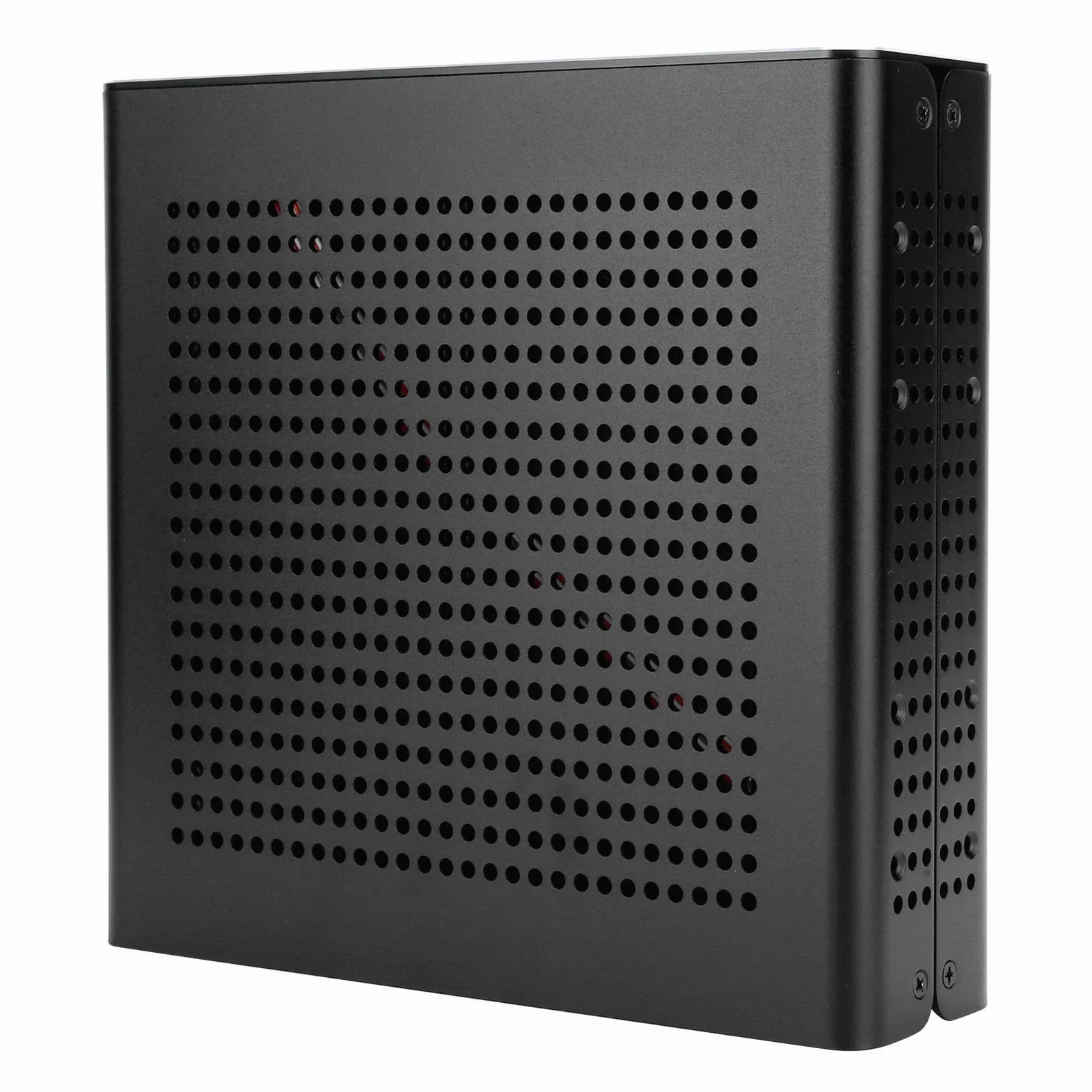 Ejoyous Obudowa Komputera Stacjonarnego W Całości Aluminiowa Obudowa HTPC G60S Mini ITX do Zasilacza DC ATX z 2 Opcjonalnymi Napędami USB 3 i Poziomym Pionowym Uchwytem ściennym do Domowego Biura