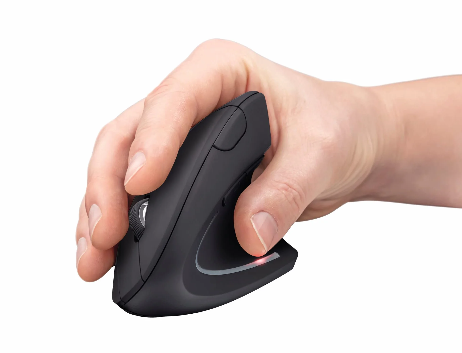 Trust Verto Verto Vertical Mouse, 800-1600 DPI, ergonomiczna mysz, praworęczna, bezprzewodowa mysz LED, 6 przycisków, RF 2.4GHz, odbiornik USB, dla komputerów Mac, PC, laptop, baterie w zestawie