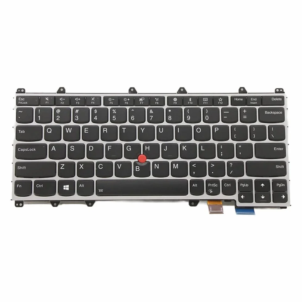Dla ThinkPad X380 Yoga Laptop Keyboard Wewnętrzny USA angielski srebrny podświetlenie FRU: 01HW655 01HX100 części do laptopa
