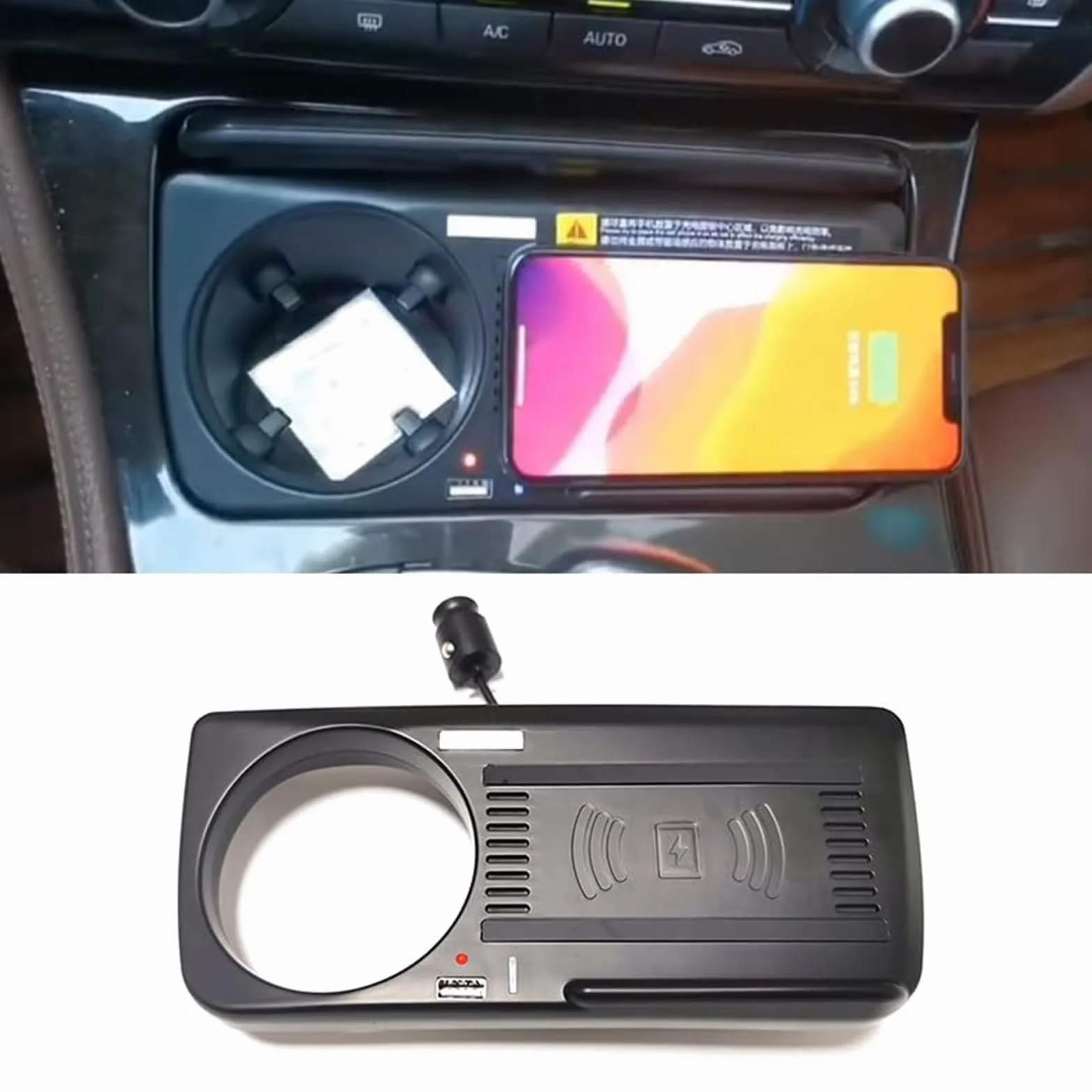 Bezprzewodowa ładowarka samochodowa, dla, F10 F11 F18 serii 5 2012 2013 2014 2015 2016 Bezprzewodowa ładowarka QI do telefonu Szybka ładowarka Pad ładujący Bezprzewodowa ładowarka samochodowa