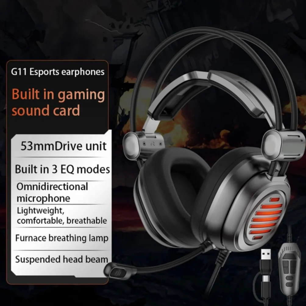 G11 Esports Gaming Headset Słuchawki z zawieszoną opaską na głowę zaprojektowane przez długi czas