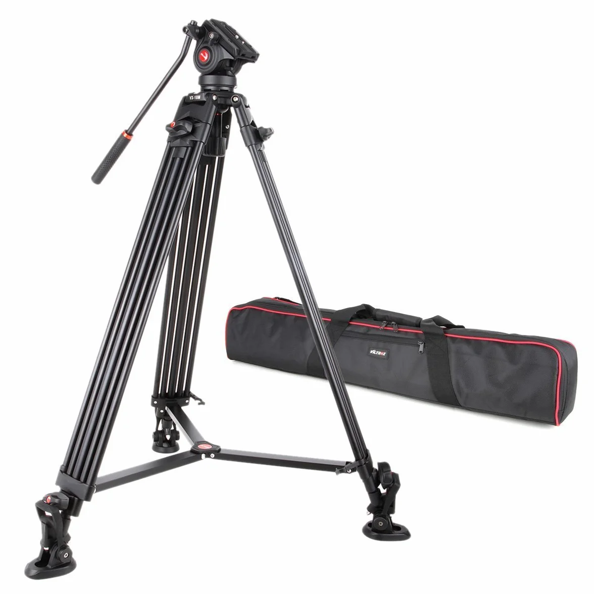 VILTROX VX-18M 188cm profesjonalna statyw kamera wideo ze stopu aluminium wytrzymała panoramiczny z głowicą płynną do aparatu DSLR i nagrywarka wideo kamer DV