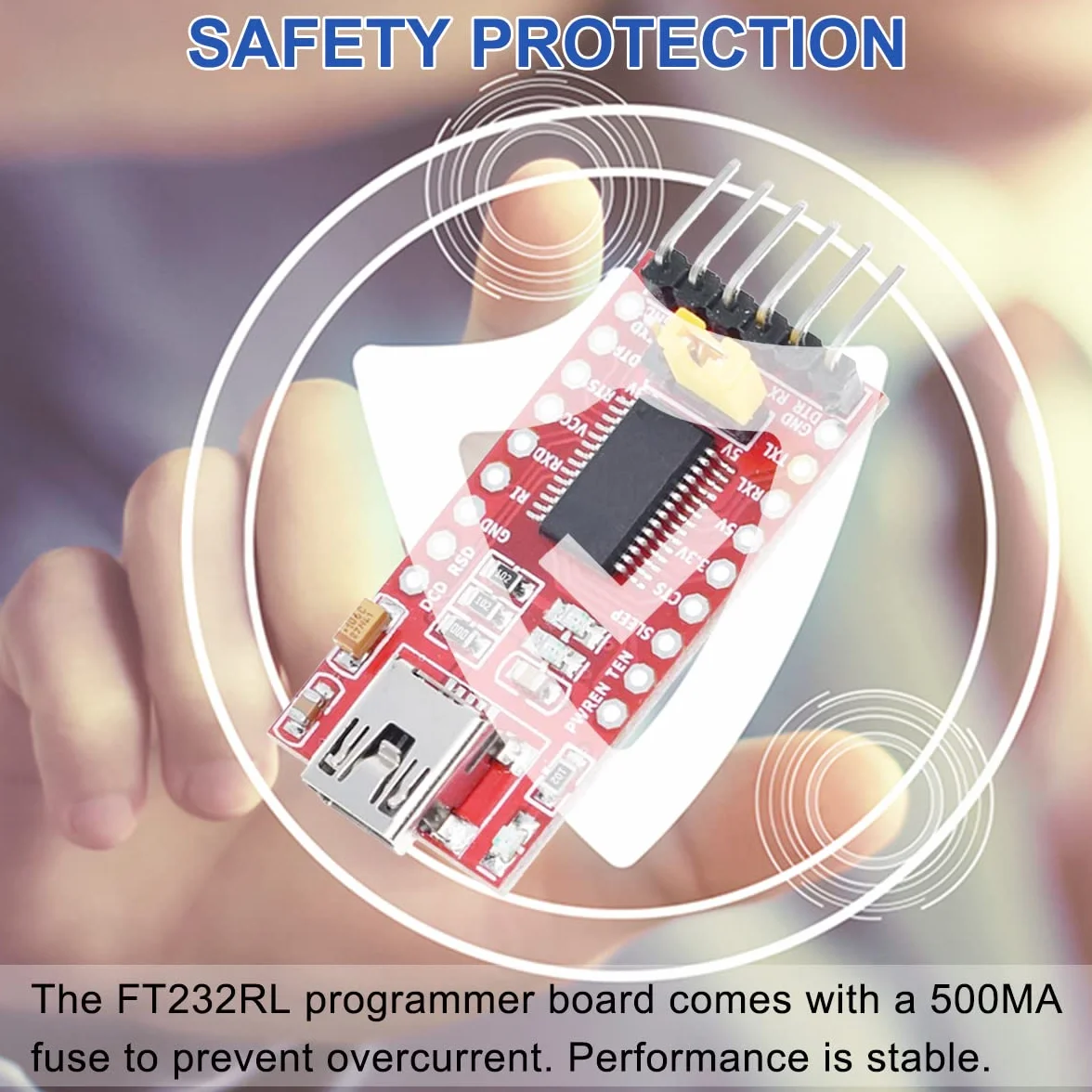 3 szt. FT232RL adapter szeregowy USB na TTL Moduł konwertera szeregowego Mini USB Obsługa 3,3 V 5,5 V stabilna wydajność dla Arduino i Raspberry Pi