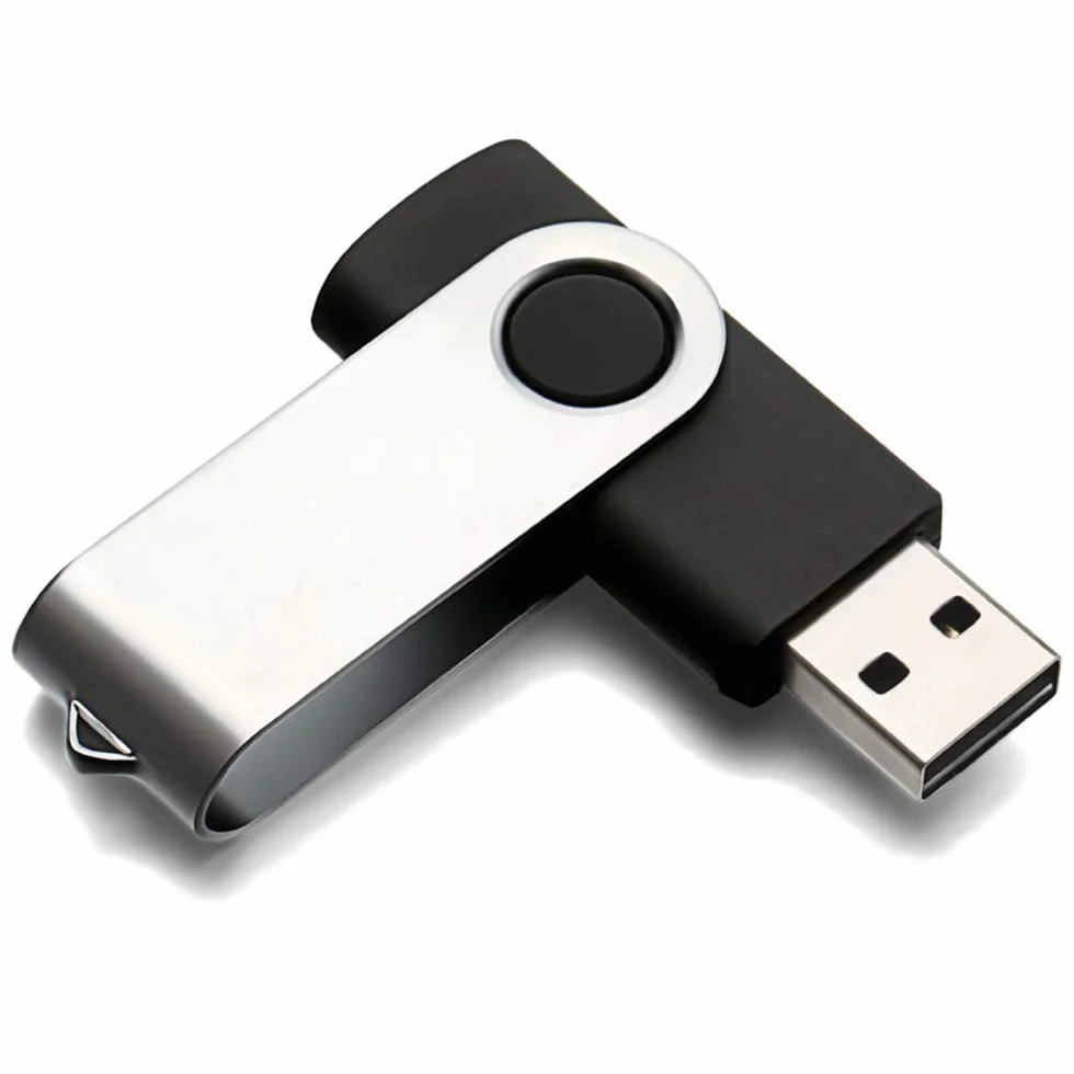 Pamięć flash USB 16 GB, USB 2.0, pendrive, składana, obrotowa konstrukcja, czarna, 2 szt