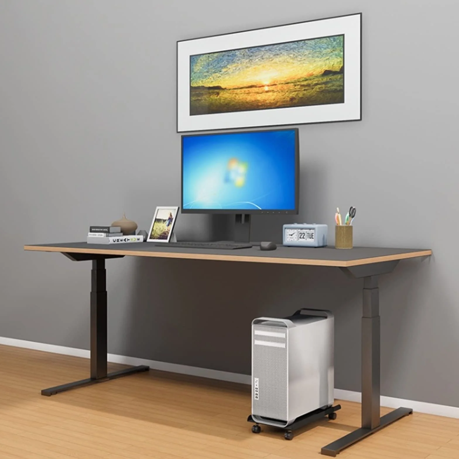 Stojak na CPU Stojak na komputer PC Tower, metalowy stojak na procesor z kółkami - Wytrzymała stojak na biurko Wózek na PC Stojak podłogowy PC Tower do większości komputerów do gier Stojak na komputer