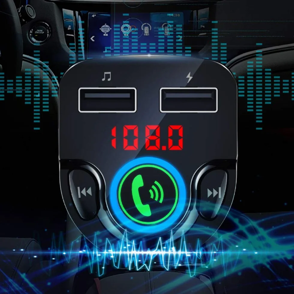 Samochodowy nadajnik FM Bluetooth G32 12-24V Adapter samochodowy Bluetooth Odtwarzacz MP3 Zestaw głośnomówiący FM Karta pamięci A2DP Akcesorium samochodowe Podwójny port USB (czarny)