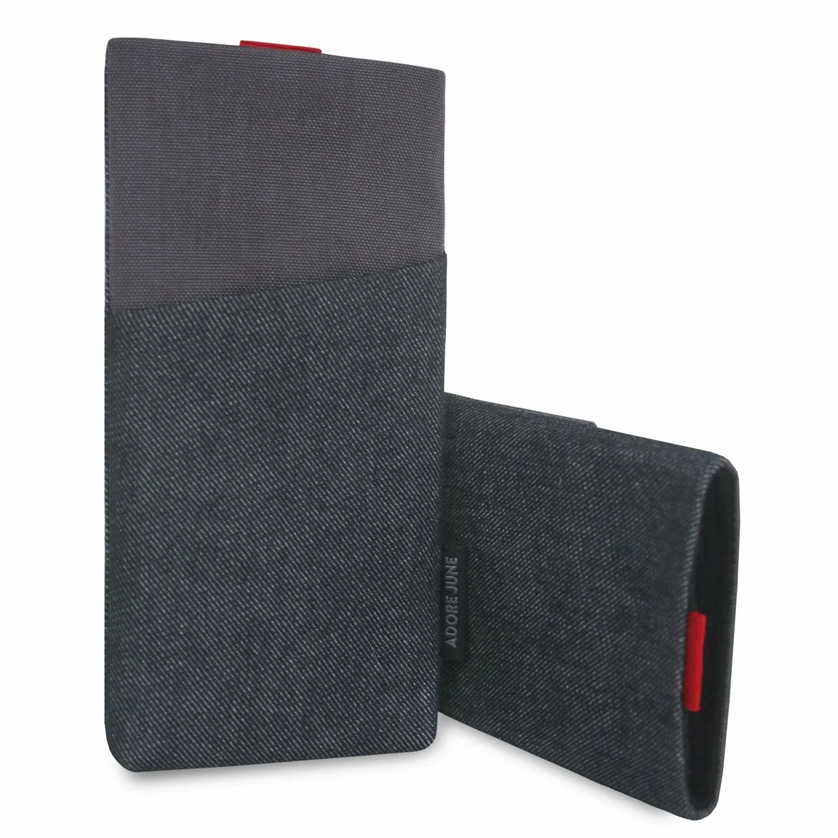 Adore June Clive Series etui do Apple iPhone X z dodatkową przegrodą (efekt czyszczenia wyświetlacza) - czarny/szary