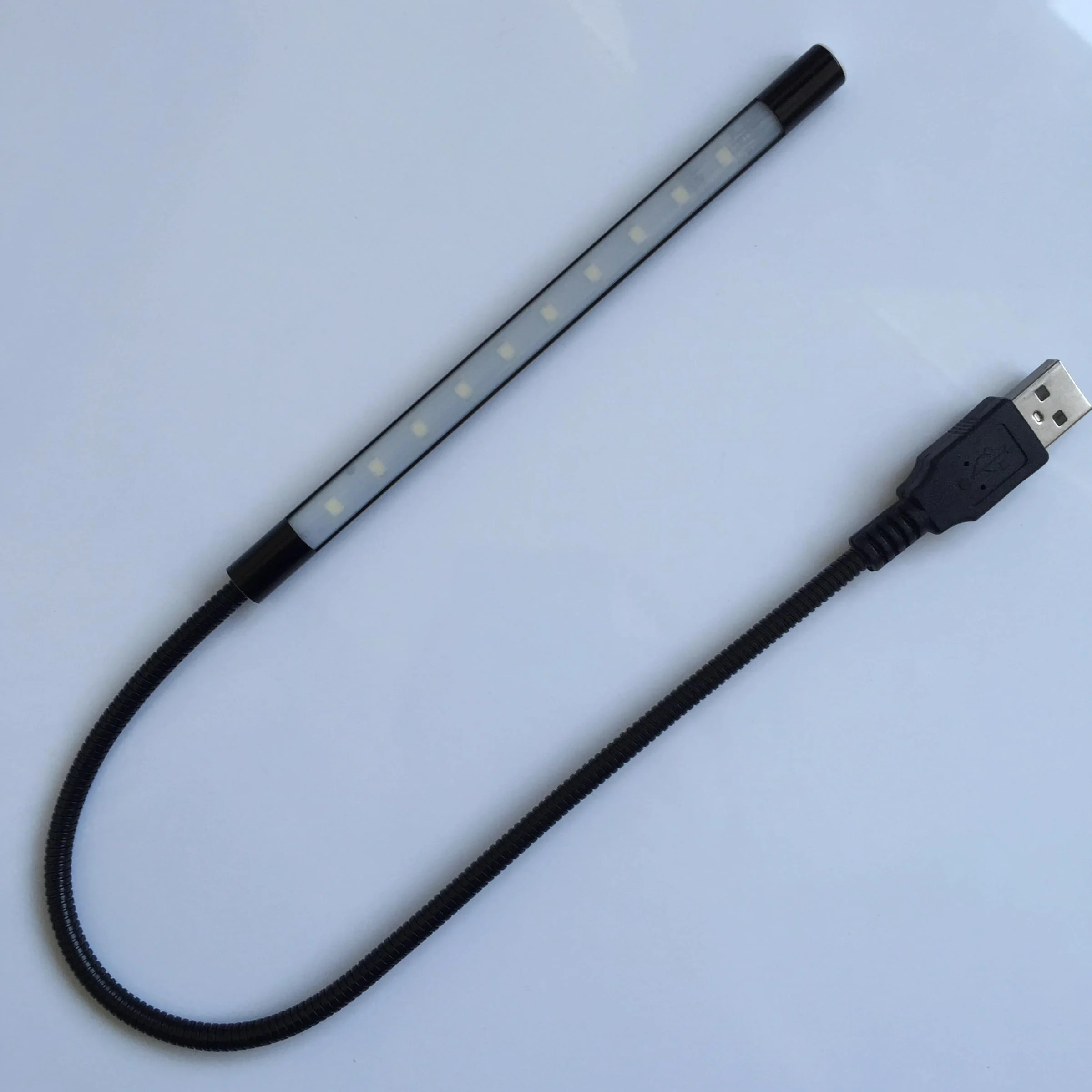 Eleidgs Lampa LED USB 10 LED ściemniana dotykowa przenośna elastyczna szyjka czarna