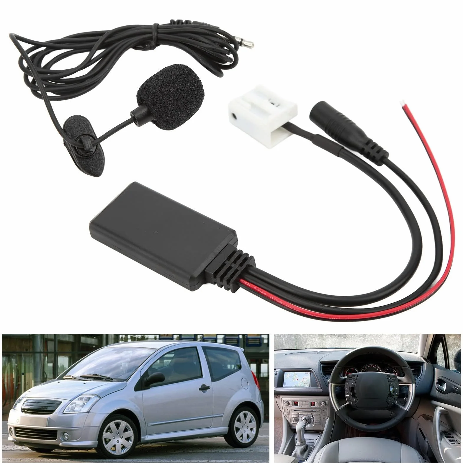 12-pinowy adapter do radia samochodowego RD4 Bluetooth z kablem audio Aux do Citroena C2 C3 C4
