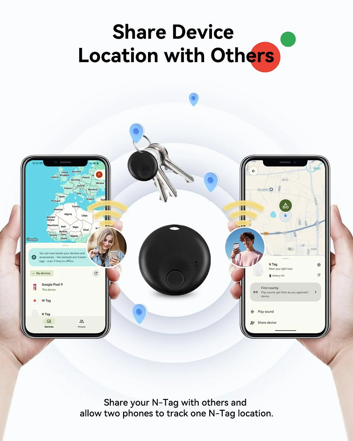 Spedal 2-en-1 Android Tracker Tag Bluetooth (4 czarne)
