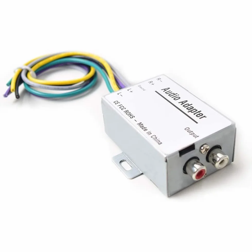 EKYLIN Samochodowy stereofoniczny konwerter sygnału dźwiękowego Hi-Low do automatycznego wzmacniacza, subwoofera, odtwarzacza CD adapter od wysokiego do niskiego