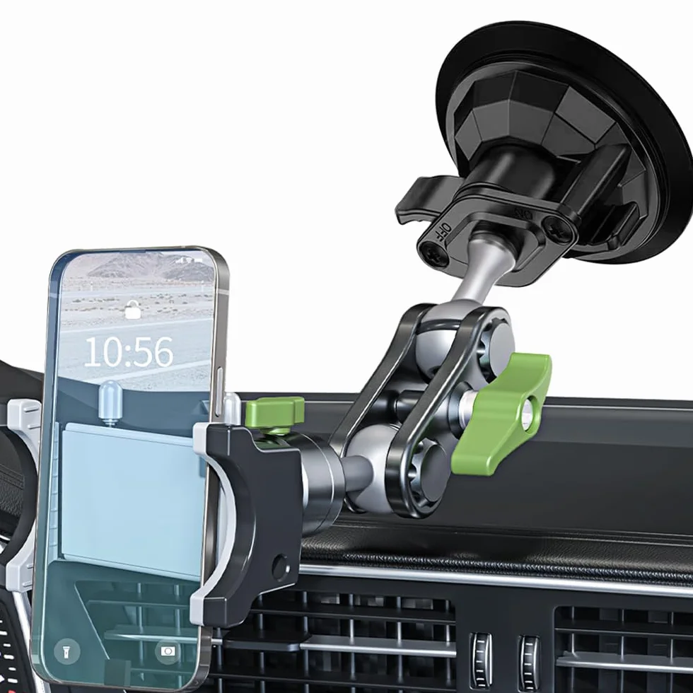 Uchwyt na telefon z przyssawką, bardzo stabilny uchwyt na telefon do nagrywania vlogów, obrót o 360 stopni na przednią szybę, szybę dachową, okno samochodowe, pasuje do wszystkich smartfonów