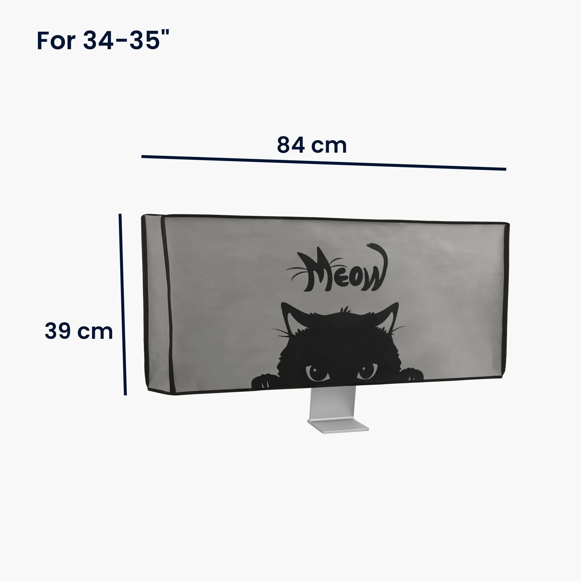 kwmobile Pokrowiec monitor 86.4-89.9 cm Meow Cat Grey/Black