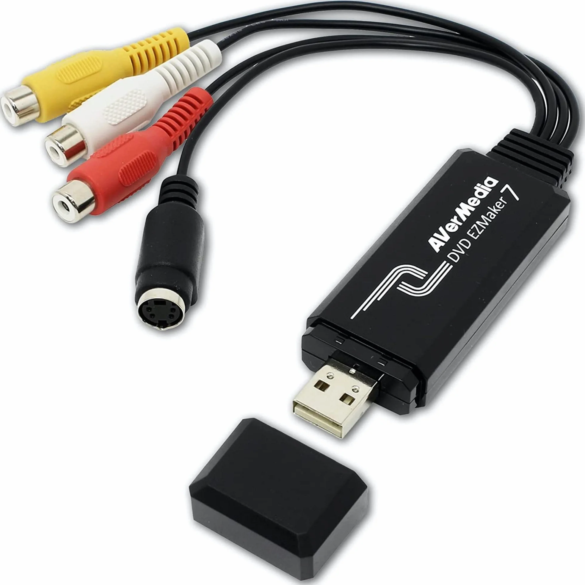 AverMedia [C039] DVD EZMaker 7 - VHS/8mm/Hi8 konwerter wideo do edycji poprzedniej [wideo od VHS do PC/DVD], czarny