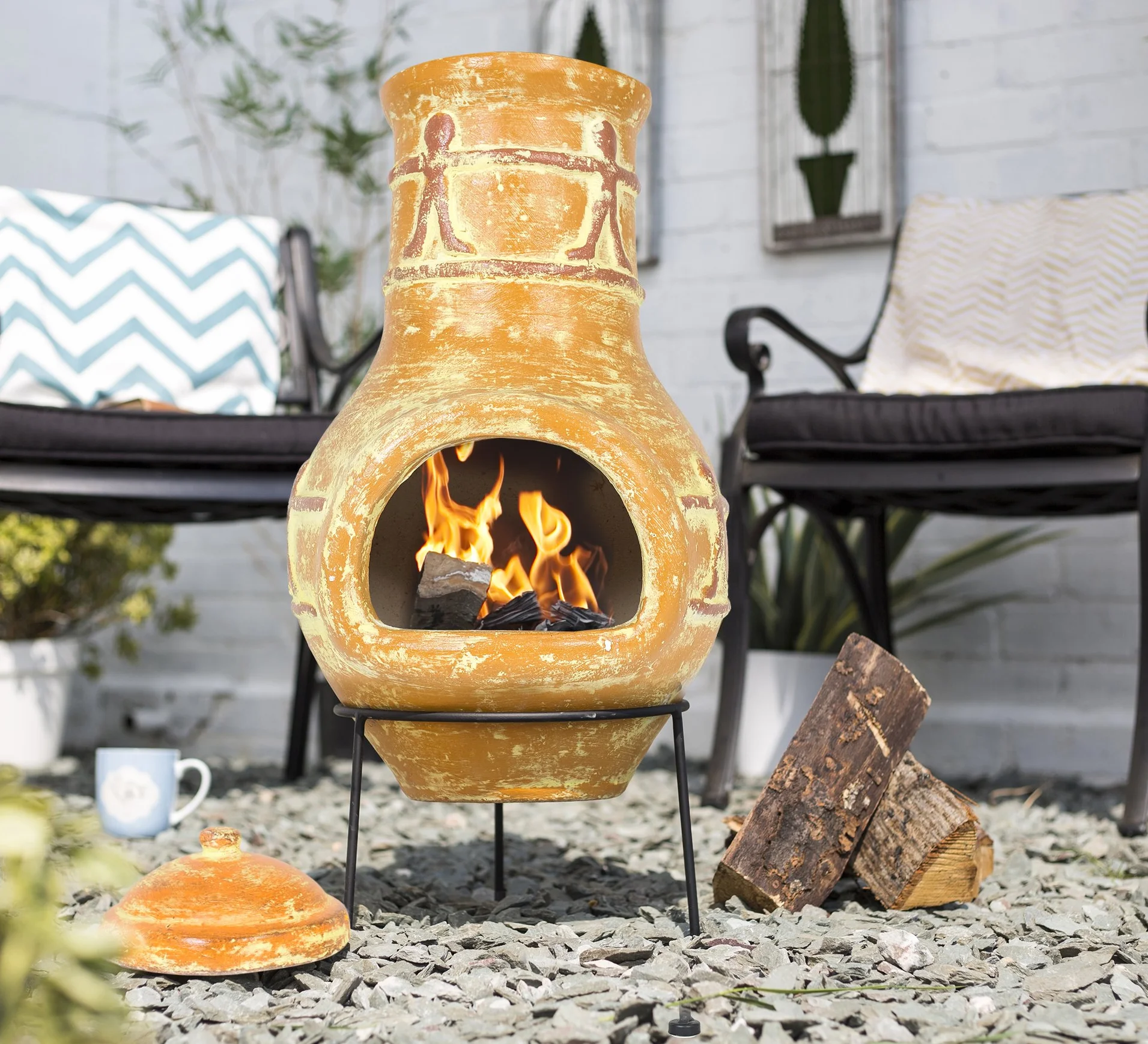 La Hacienda Companero Clay Chimenea, mała - palona pomarańcza