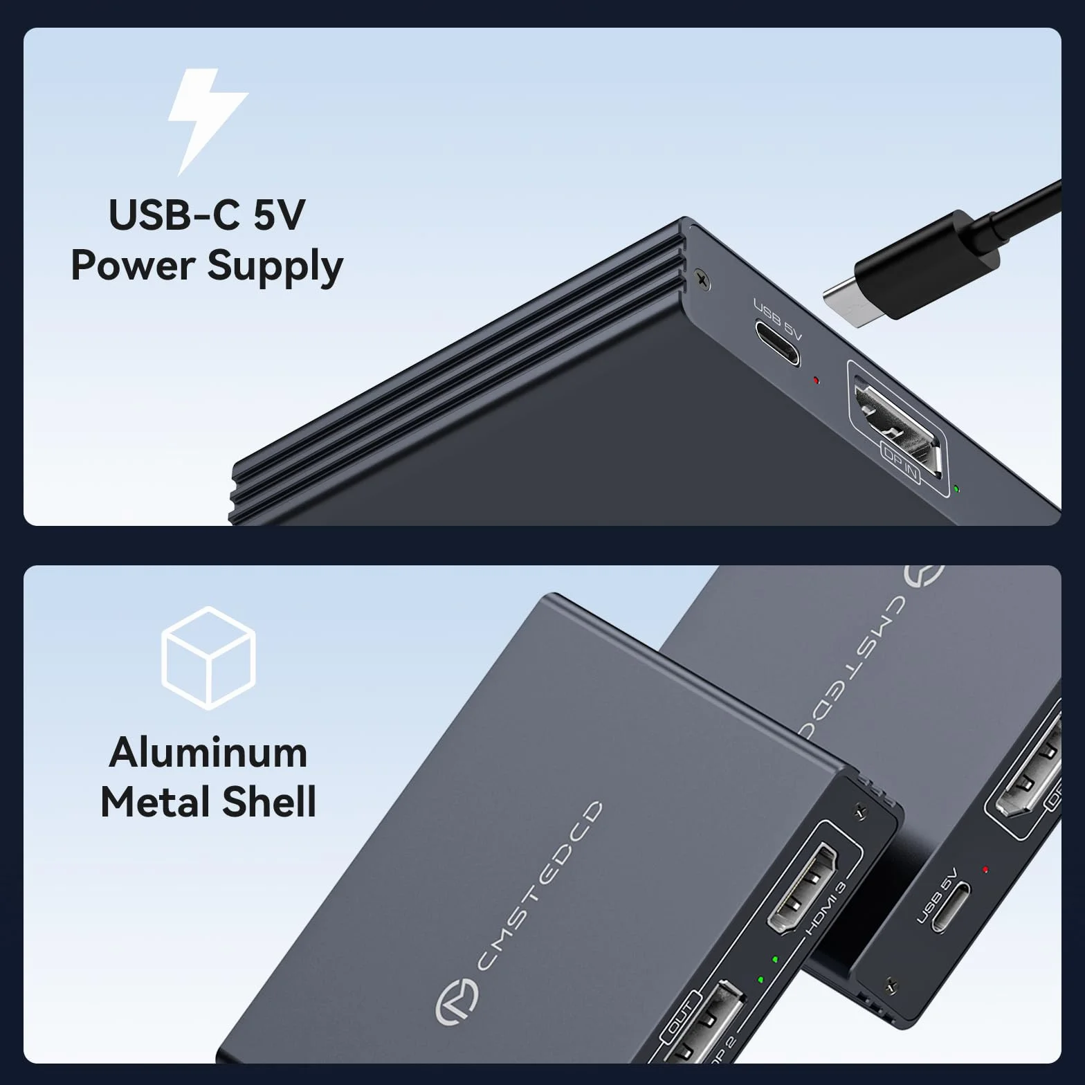 VEDINDUST DisplayPort Splitter 1 in 3 Out DP to HDMI & DP adapter 4K 120 Hz 4K 60 Hz obsługuje tryby MST i SST MST Extended Display tylko dla Windows