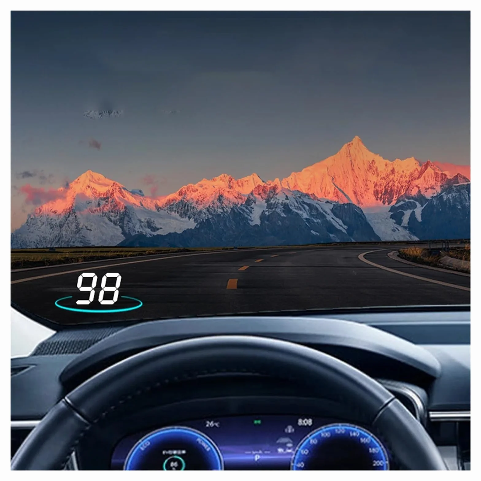 Panele Instrumentów Samochodowych Auto HUD Projektor Samochodowy Alarm Head Up Wyświetlacz Prędkościomierza Przednia Szyba(Km h rotational)