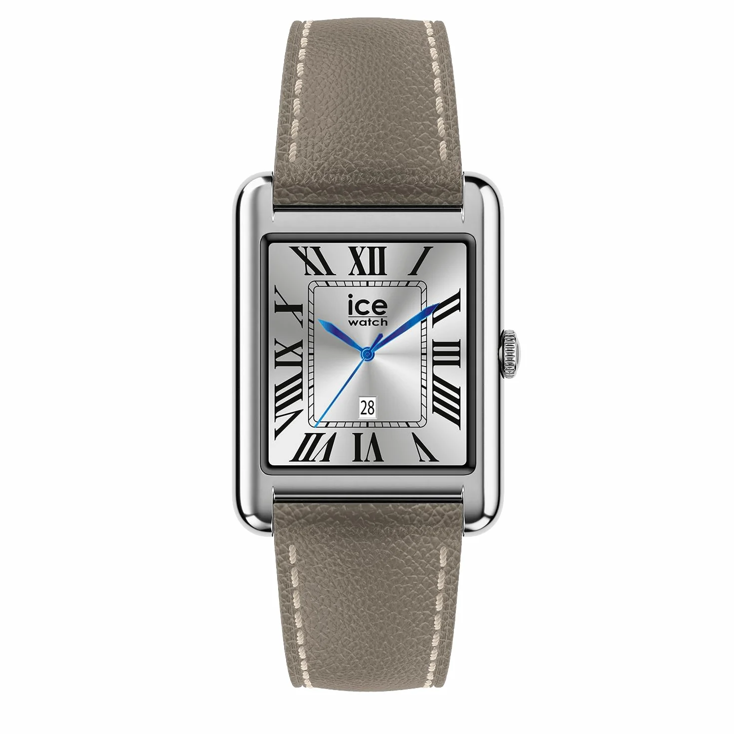 Ice-Watch - ICE smart TKS 2.0 Silver Grey grain - Srebrny smartwatch dla kobiet z skórzanym paskiem - 025621 (1,41 cala / 32 mm) - Smartwatch, monitorowanie aktywności fizycznej i zdrowia
