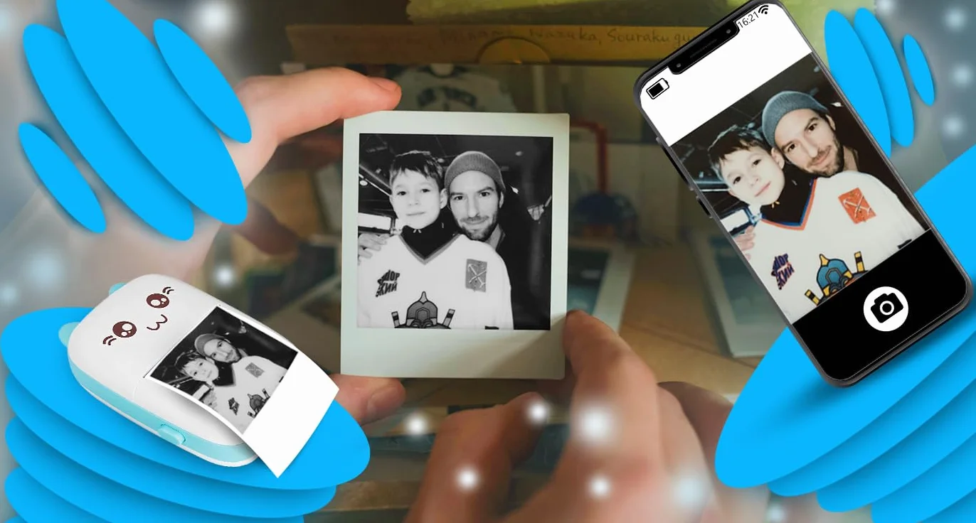 Retoo Mini drukarka fotograficzna Bluetooth 11 rolek papieru