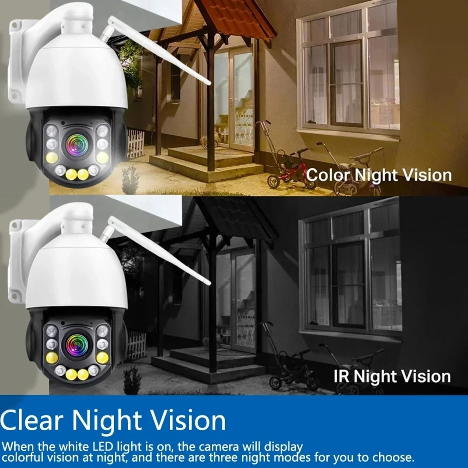 Kamera bezpieczeństwa, 4K 8MP WiFi kamera monitorująca wideo 50X Zoom optyczny CCTV AI wykrywanie człowieka bezpieczeństwo zewnętrzne PTZ IP 60m kolorowy noktowizor(50X WIFI No Card)