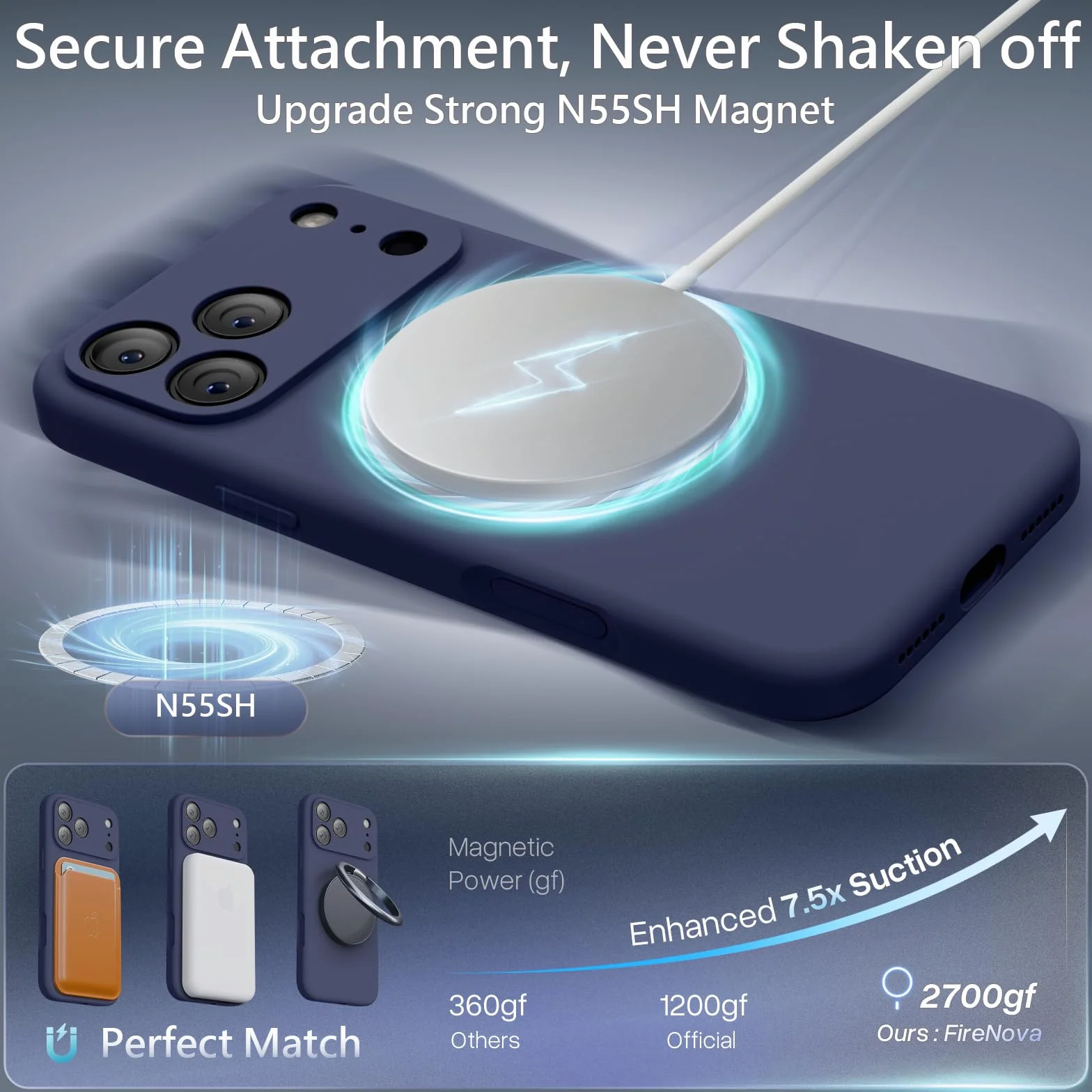 FireNova Magnetic for iPhone 17 Pro Case, kompatybilne z MagSafe, [zintegrowany silikonowy przycisk sterowania aparatem] [ochrona aparatu] odporne na zarysowania etui na telefon komórkowy, 6,3