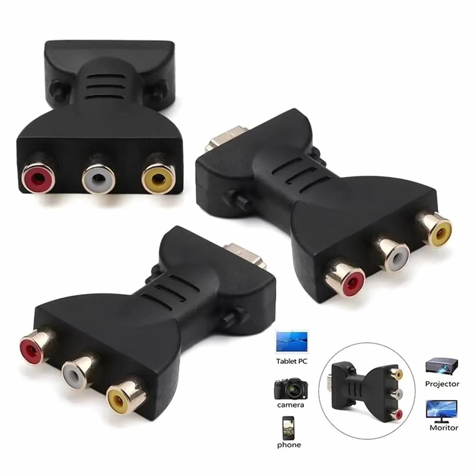 1080P RCA AV do HDMI konwerter adapter z kablem USB do TV Box