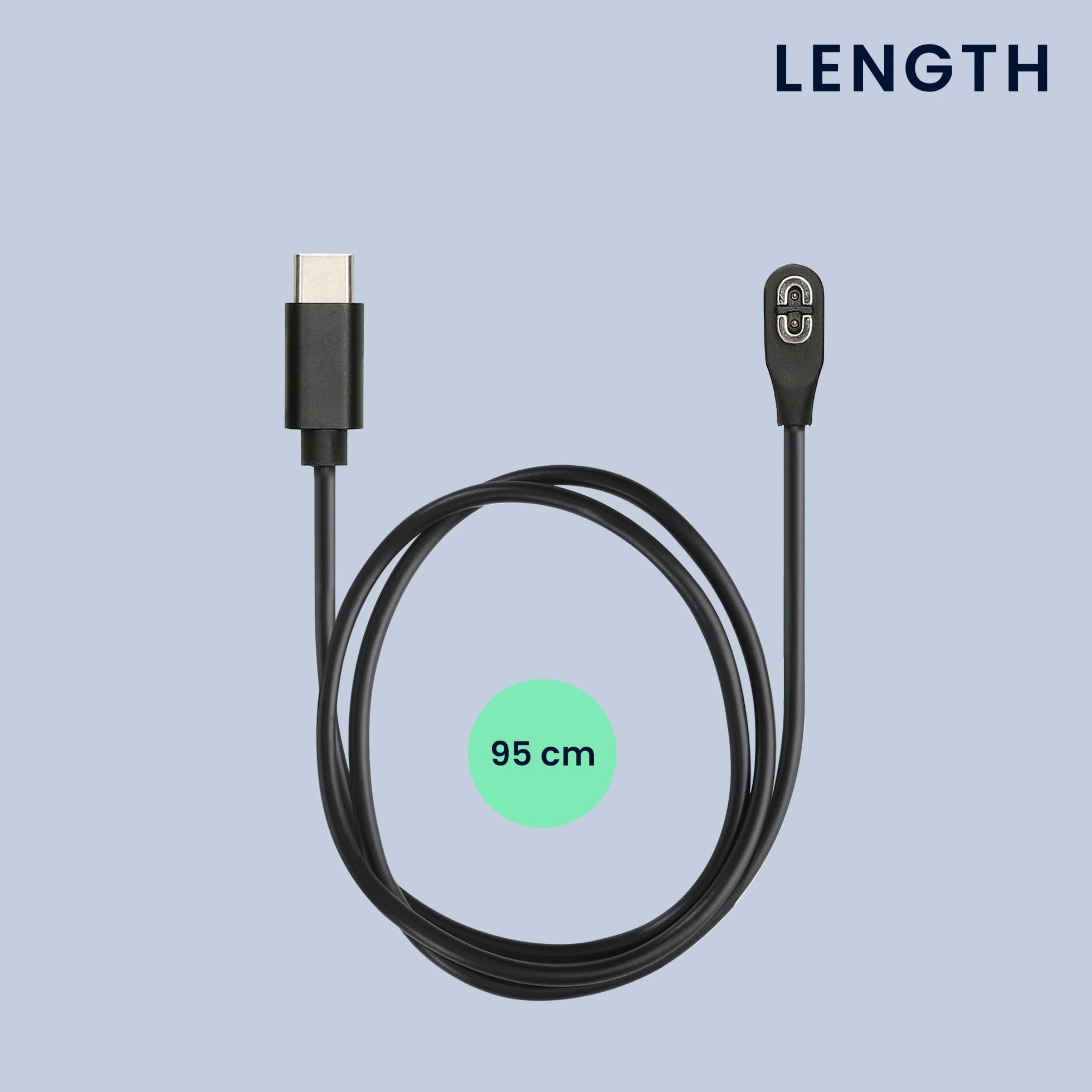 kwmobile Kabel do ładowania USB typu c kompatybilny z Shokz Aeropex AS800 / OpenRun/OpenRun Pro Mini/OpenComm ASC100SG - kabel do smartwatcha - w kolorze czarnym