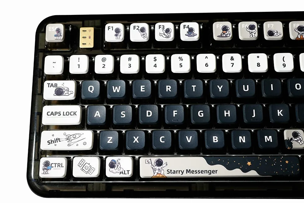 Nasadki klawiszy PBT Pudding, klawisze z motywem astronauty, zestaw nasadek klawiszy sublimacyjnych, profil ASA niestandardowe nasadki klawiszy do klawiatury mechanicznej Cherry Gateron MX Switch