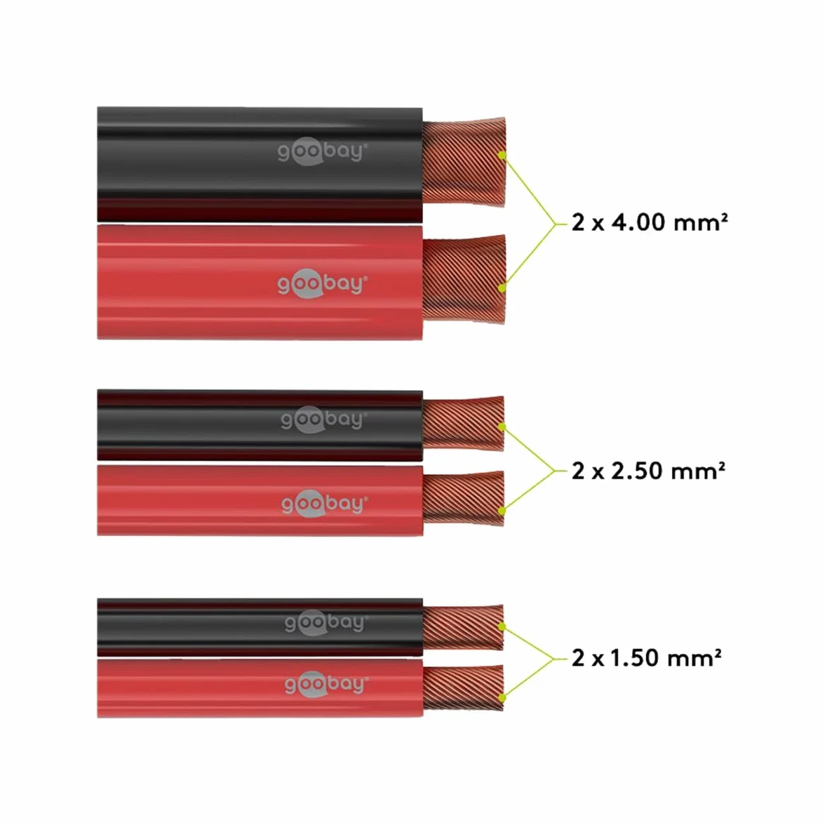 goobay Kabel głośnikowy 2 x 0,75mm² 25 m czerwony czarny