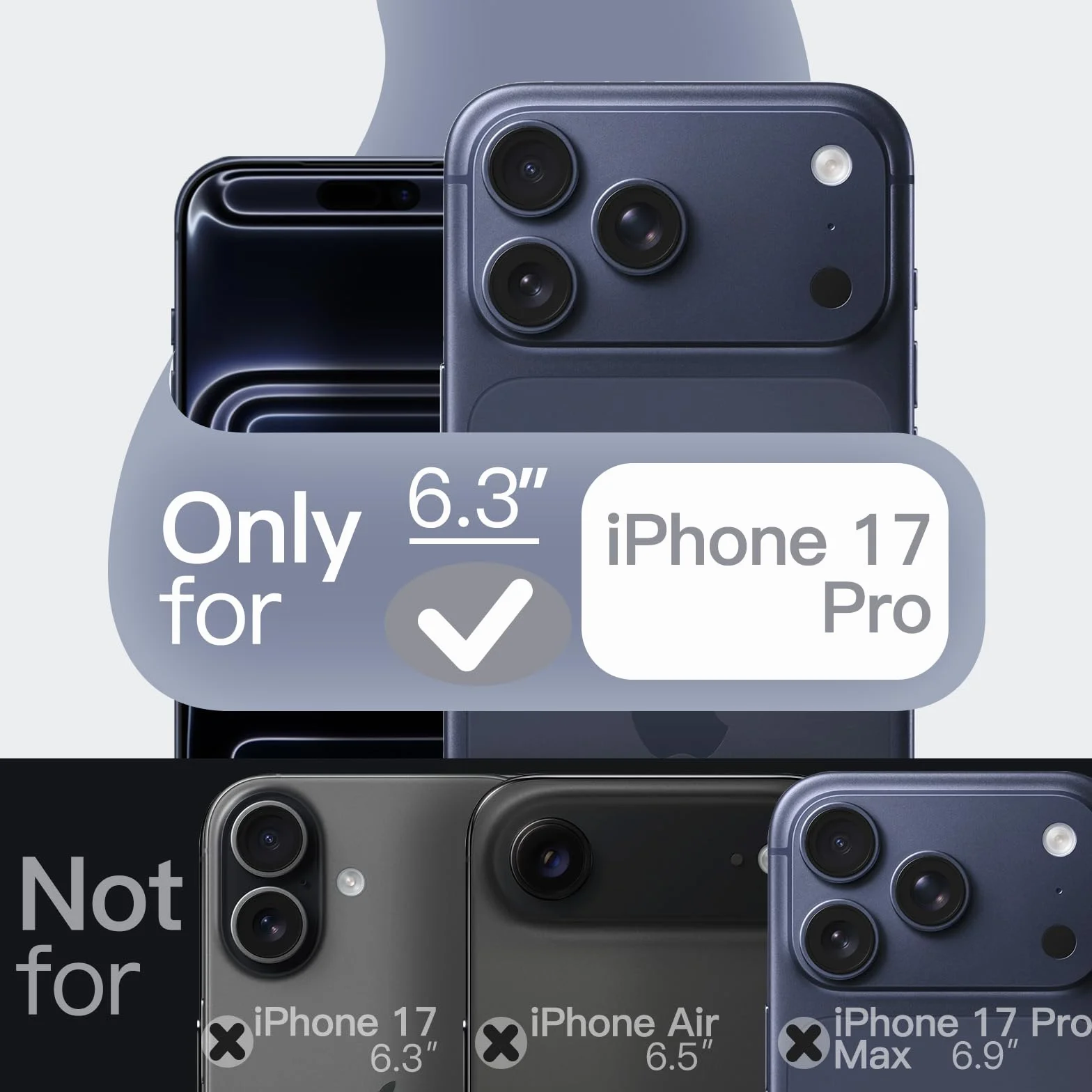 JETech Etui z Płynnego Silikonowe dla iPhone 17 Pro 6,3 Cala, Jedwabiście Miękkie w Dotyku Ochrona Całego Ciała, Obudowa Telefonu na Zarysowania Osłona z Podszewką z Mikrofibry (Ciemnoniebieski)