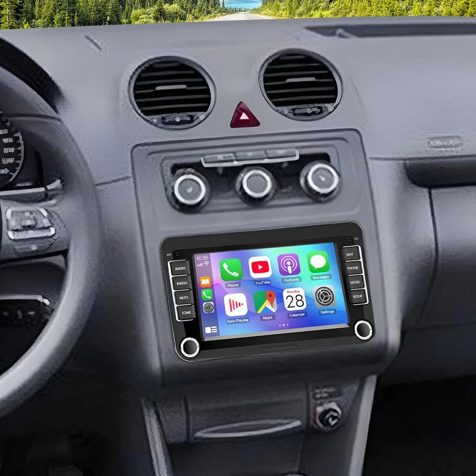 Radio samochodowe 2 + 32 G Android 13 do VW Caddy 2003-2020 z bezprzewodowym Carplay Android Auto, 7-calowy ekran dotykowy samochodowy Stereo Display Player Radio GPS nawigacja Head Unit z FM RDS