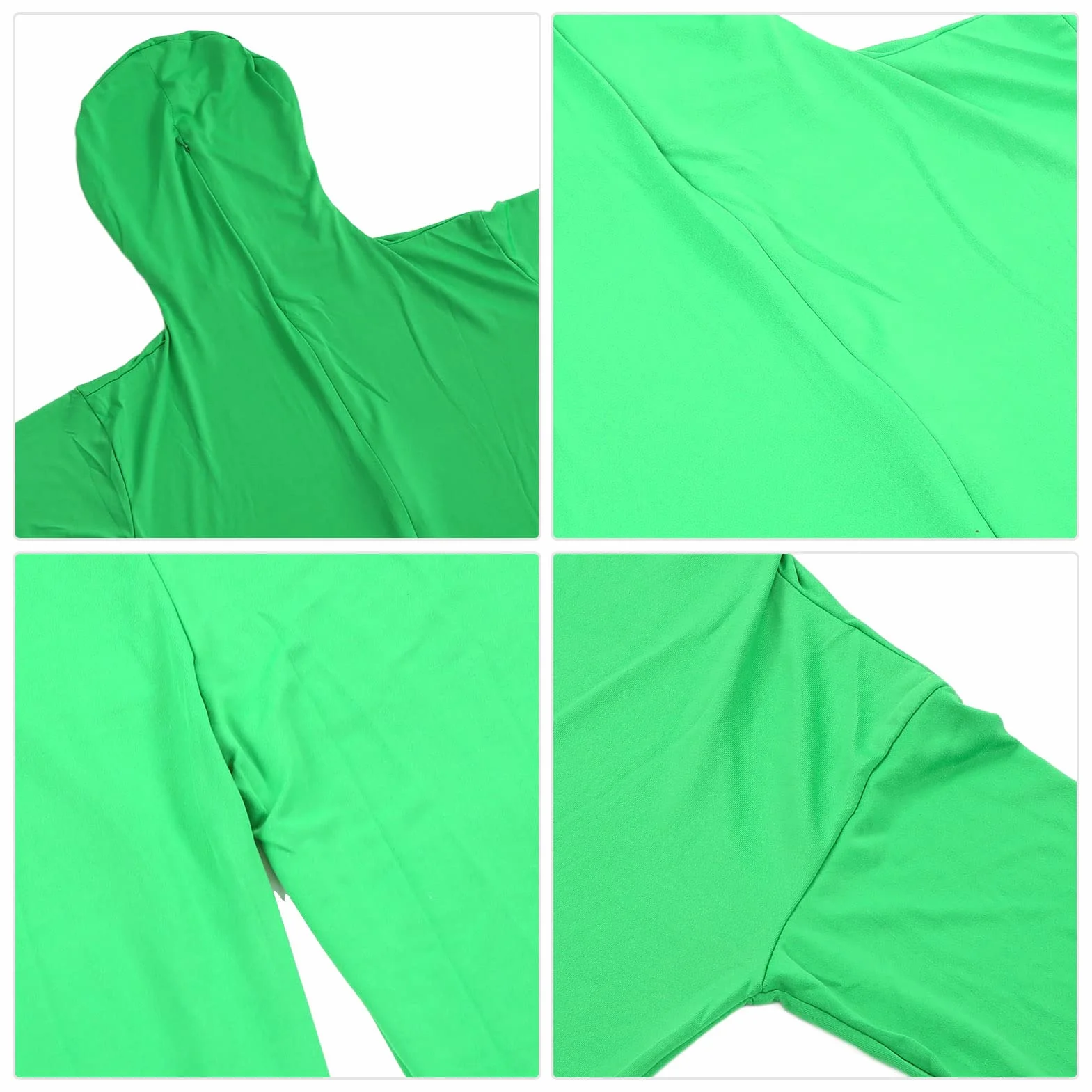 Body z Zielonym Ekranem Chromakey Body Suit Całe Ciało Split Design Znikający Mężczyzna do Fotografii Film Film Efekt Fotograficzny, Unisex Stretch Kostium dla Dorosłych Dopasowany do(180cm)