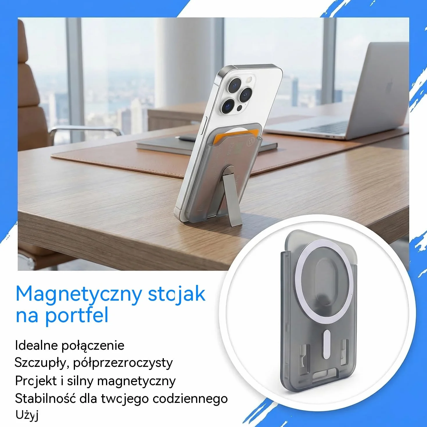 GONSIFACHA Magnetyczny uchwyt na karty telefoniczne Smukły portfel na tył telefonu mocne magnetyczne mocowanie kompatybilne z Con iPhone 17 16 15 14 13 12 Minimalistyczny na karty bankowe