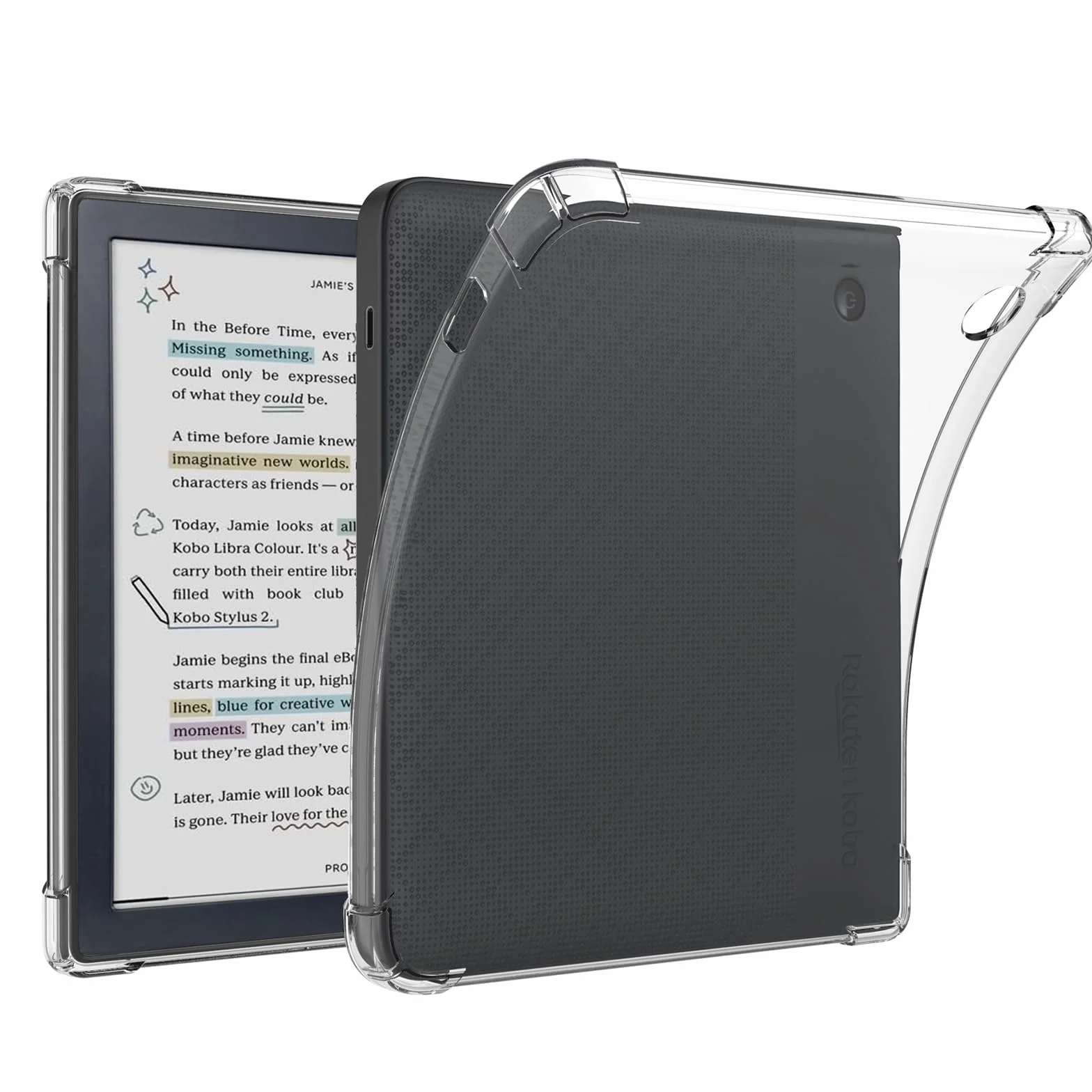 Tenano Przezroczyste Etui do Kobo Libra Colour (Model: N428) 2024 i Tolino Vision Colour – Lekka, Zadrapanioodporna Silikonowa Obudowa