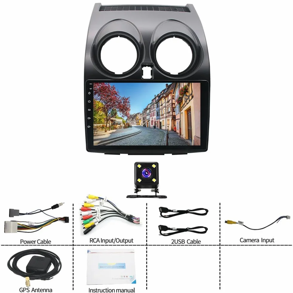 Asudaro Radio samochodowe 2+32G Nawigacja GPS Wi-Fi, 9-calowy ekran dotykowy Nawigacja GPS Samochód Kompatybilny z J10 2007-2016 8227L-DEMO 1024 * 600 Kamera z czterema światłami nawigacja samochodowa