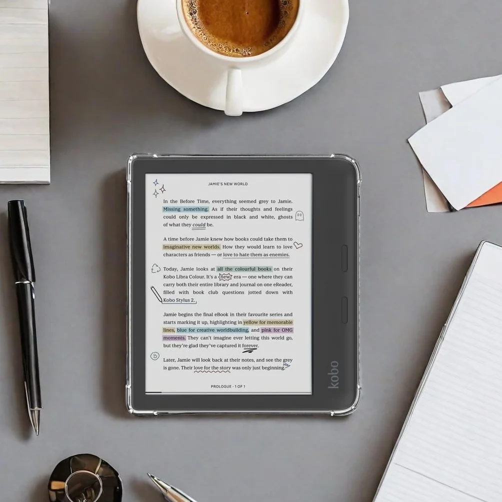 Zcooooool Etui na czytnik e-booków Kobo Libra Colour & Kobo Libra 2 7 cali Przezroczyste TPU Wzmocnione narożniki