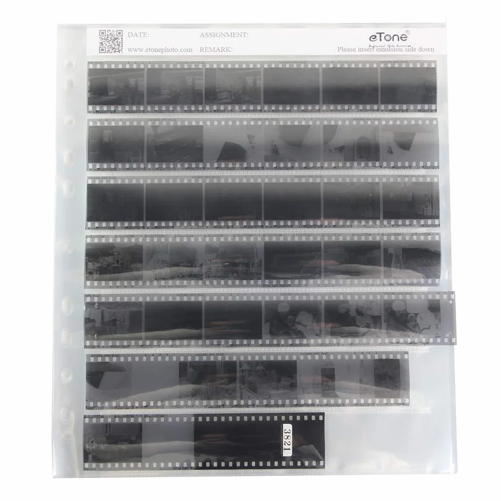eTone 35 mm bezkwasowa torba foliowa do przechowywania negatywów filmowych 135 luźnych liści, 50x35mm