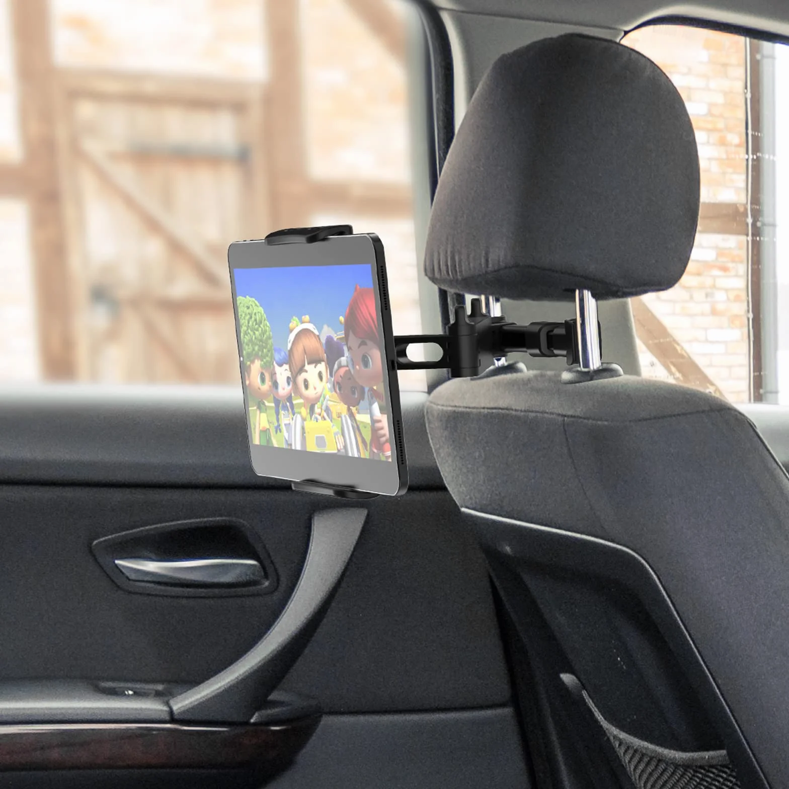 Uchwyt na tylne siedzenie samochodowe do tabletu/telefonu komórkowego,Kompatybilny ze wszystkimi 4"-11",telefonami komórkowymi,iPhone,iPad(czarny)